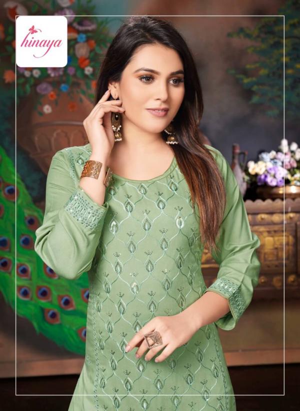 Hinaya Kareena 5 Rayon Fancy Wear Embroidery Kurti Collection